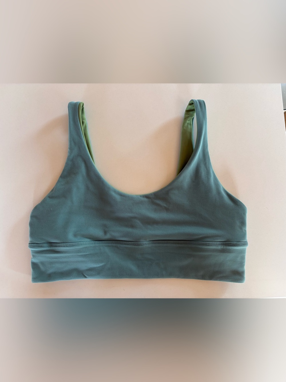 lululemon athletica Reversible Scoop Bra in Sage and Teal Green